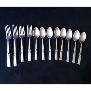 12 pc Silver Oneida Morning Star Community Stainless Flatware Vintage 1948 Set